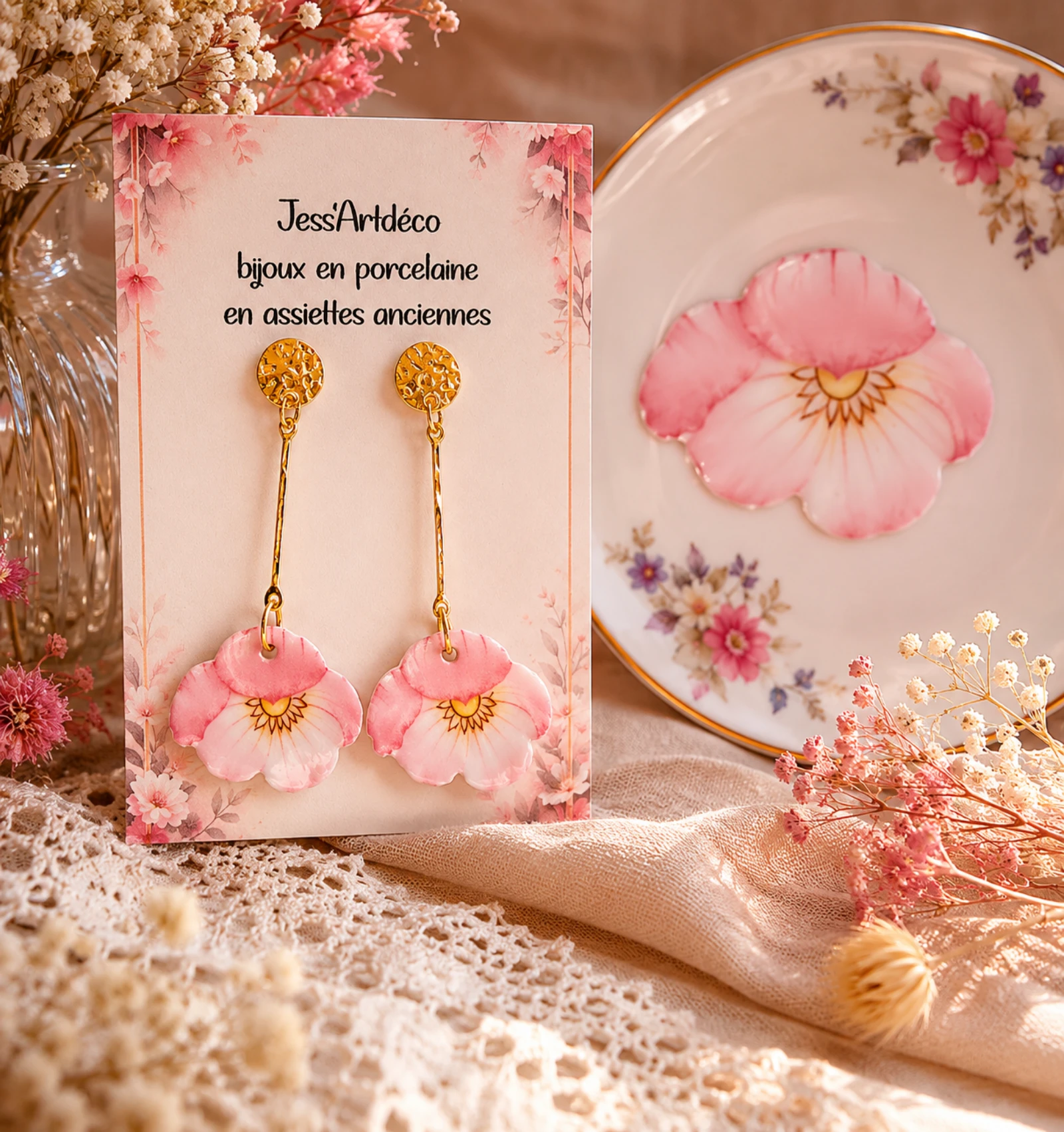 Brincos de porcelana pendentes bijuterias – photo 3